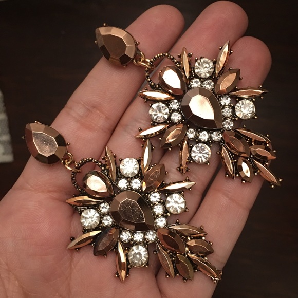 Brown Crystal Earrings - Picture 5 of 7